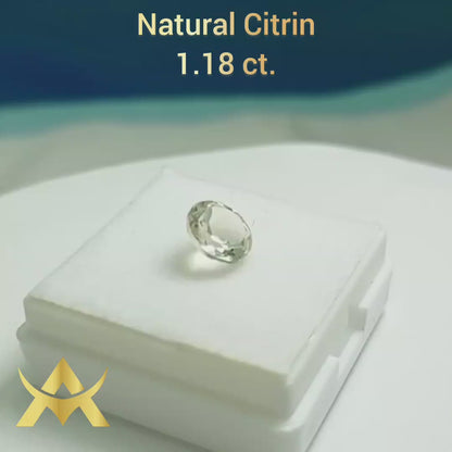 Natural Citrine 1.18 ct. Transparent, IF, Not Enhanced, With Very good Quality