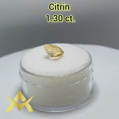 Citrin, 1.30 ct. Transparent, Not Enhanced, IF Clarity and Eye Clean