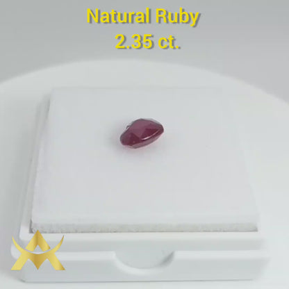 Top Red Ruby Heart Cut, Transparent, VS1 Clarity with Excellent Cut Grade