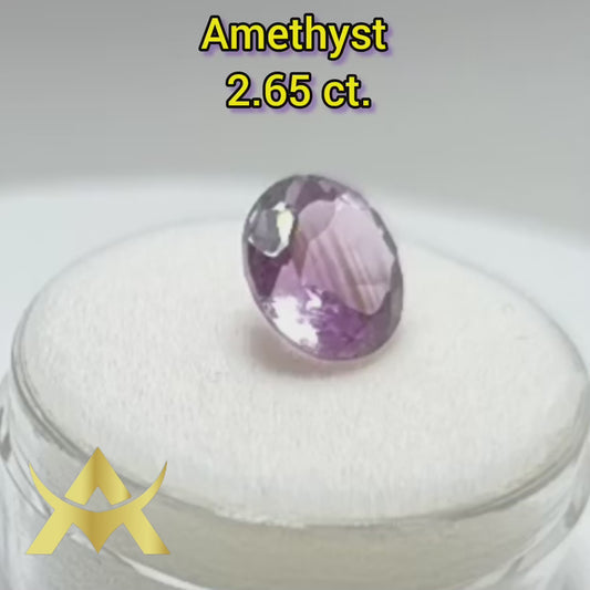 Amethyst Round facetted, Not Enhanced, IF Clarity and Transparent