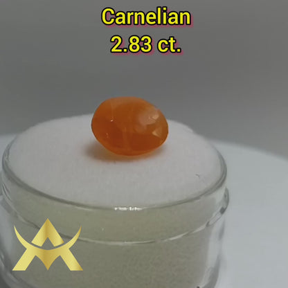 Carnelian 2.83 ct. Not Enhanced, Translucent, SI Clarity, perfect for Ring, Earing and Pendant