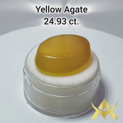 Yellow Agate 24.93 ct. Not Enhanced, Polished with SI1 Clarity and very Good Quality