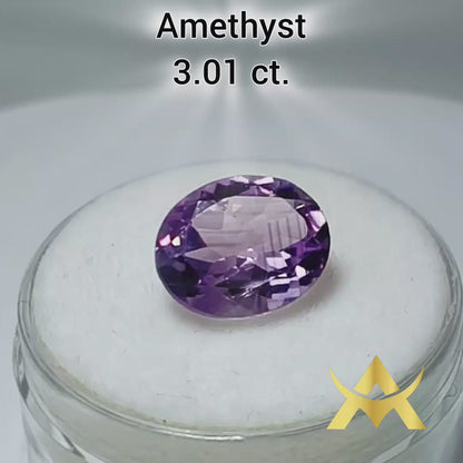 Natural Amethyst 3.01 ct. Not Enhanced, Transparent with IF Clarity