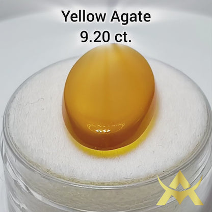 Yellow Agate 9.20 ct. Translucent, Not Enhanced with SI1 Clarity and very good Quality