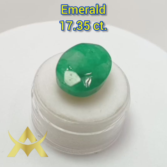 Natural Emerald 17.35 ct. Opaque, Oval facetted