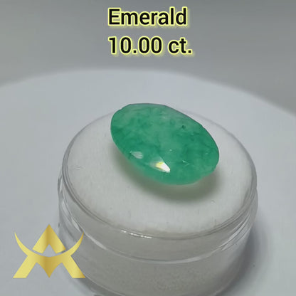 Emerald 10.00 ct. Transparent, Not Enhanced, Cut Grade Excellent