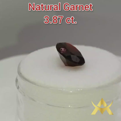 Garnet Almandine 3.87 ct. Transparent and Not Enhanced with Very Good Cut Grade