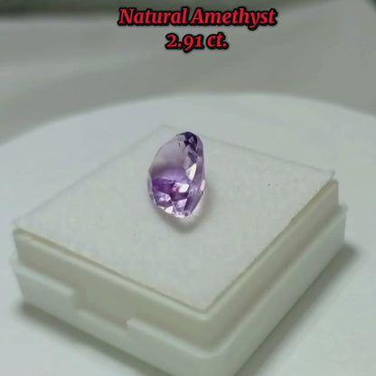 Natural Amethyst 2.91 ct. Unheated and Untreated, facetted, perfect for Ring and Pendant