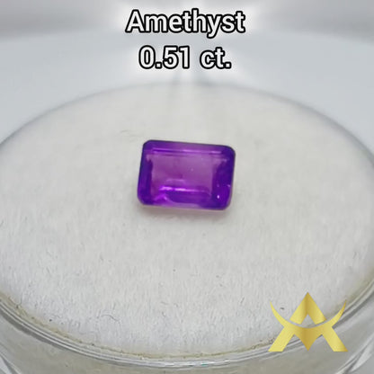 Natural Amethyst 0.51 ct. Transparent, IF Clarity and Not Enhanced with Excellent Cut Grade