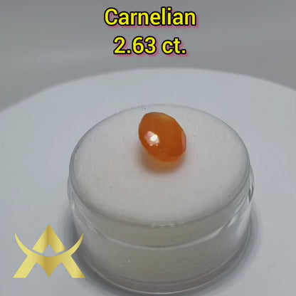 Carnelian 2.63 ct. Translucent, Not Enhanced, SI Clarity