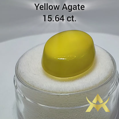 Yellow Agate 15.64 ct. Translucent, Not Enhanced with Excellent cut Grade