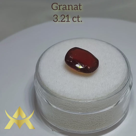 Natural Garnet Almandine 3.21 ct. Translucent, Not Enhanced with Excellent Cut Grade