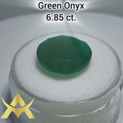 Green Onyx 6.85 ct. with Round Rosé cut, Translucent and SI Clarity without any Enhancing