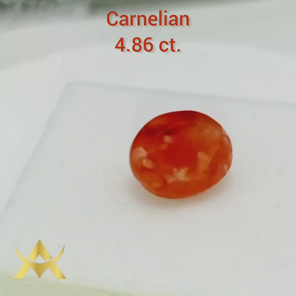 Carnelian 4.86 ct. Transparent, Not enhanced with SI Clarity