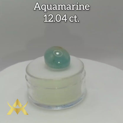 Aquamarine Transparent and Not enhanced, Cabochon Cut with Excellent Cut Grade