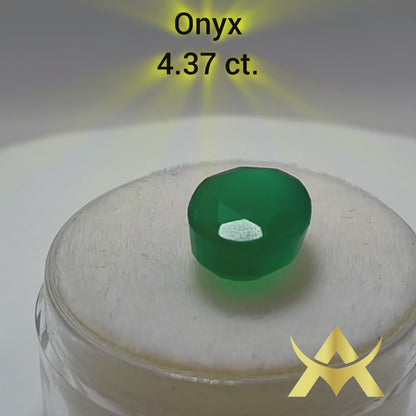 Green Onyx, 4.37 ct. Opaque Clarity, Not Enhanced with Excellent Cut Grade