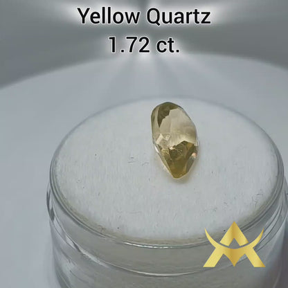 Yellow Quartz 1.72 ct. Unheated and Untreated, IF Clarity with Transparent Transparency and very Good Quality